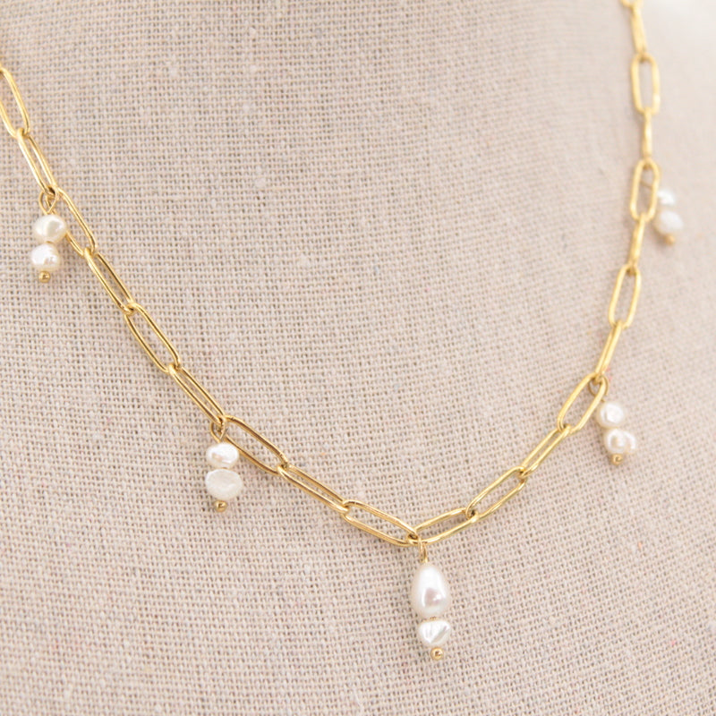 Colgante Eslabones y Perlas