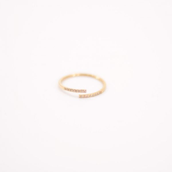 Anillo Circones Cruzados Dorado