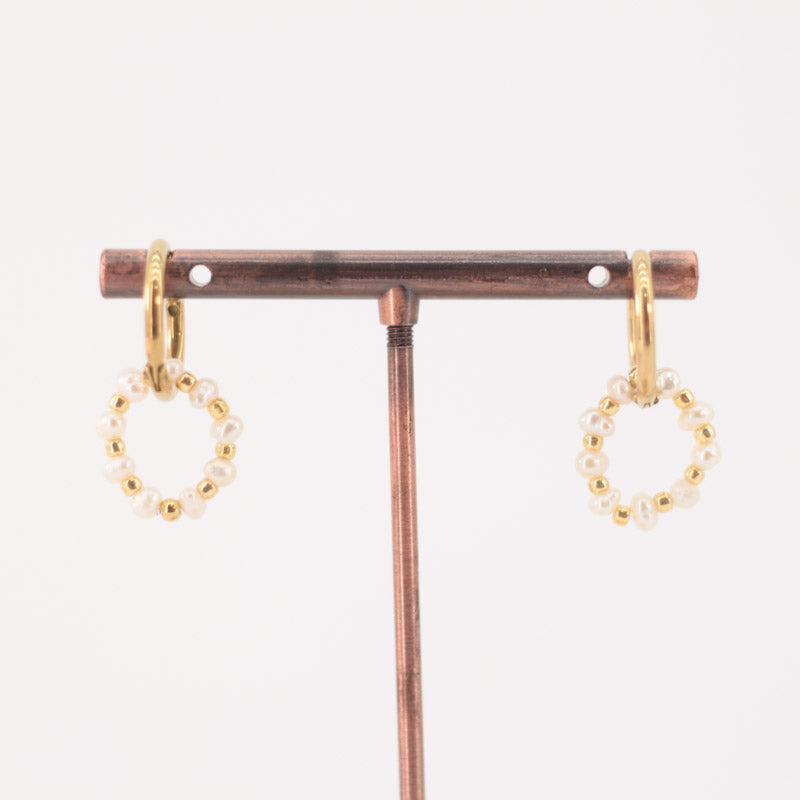 Pendientes Aro Charm Perlas