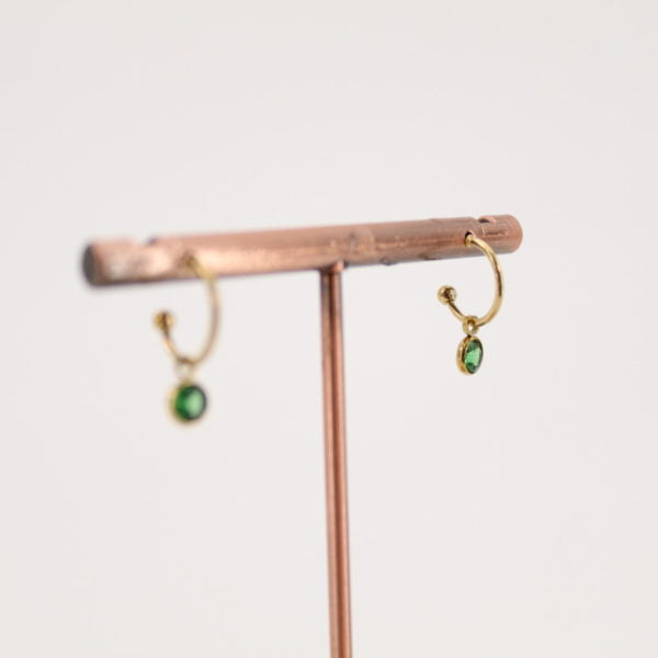 Pendientes Aro Brillante Verde