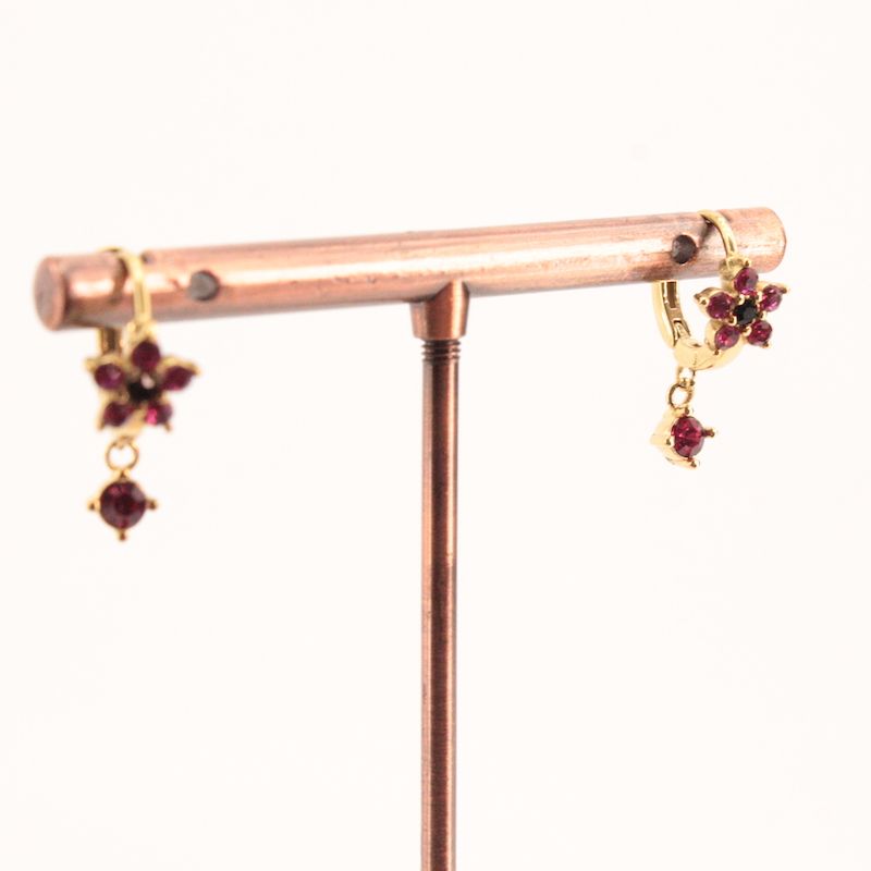 Pendientes Aro Circonitas Flor