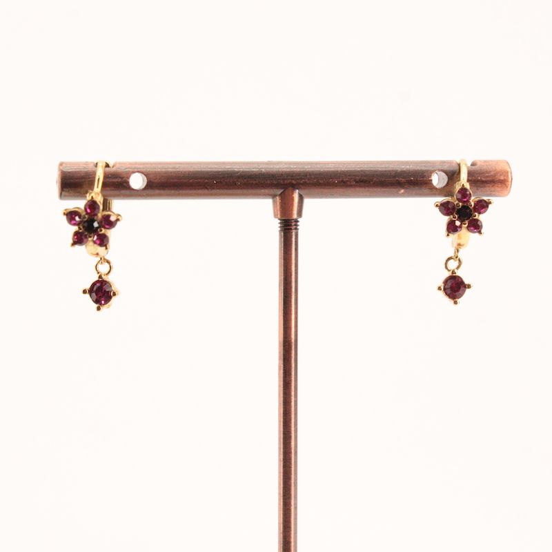 Pendientes Aro Circonitas Flor