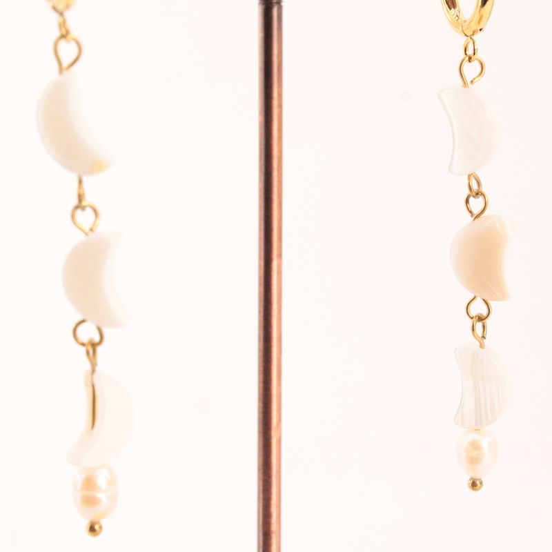 Pendientes Aro Lunas Nácar