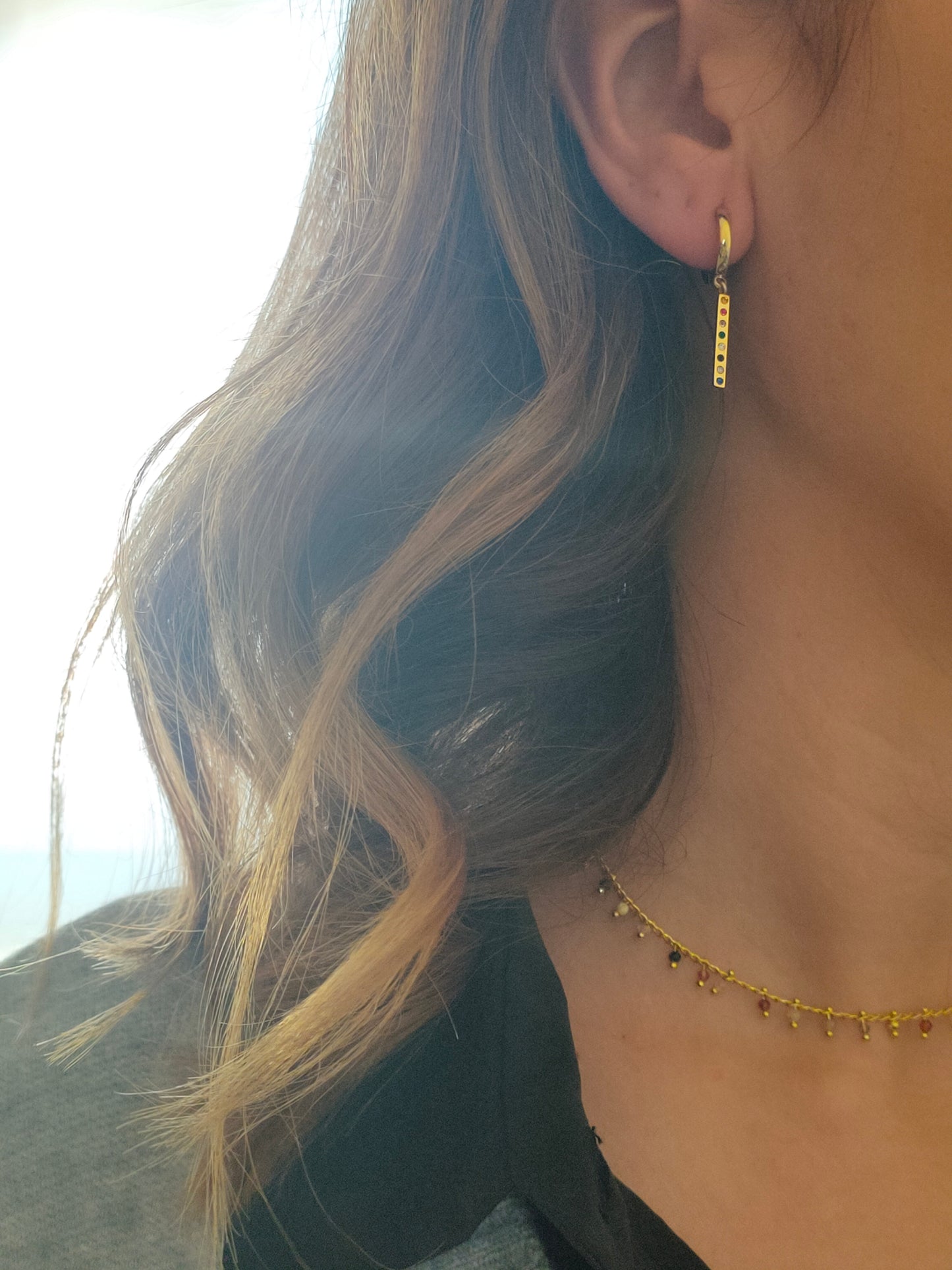 Pendientes Palito Colores Dorado