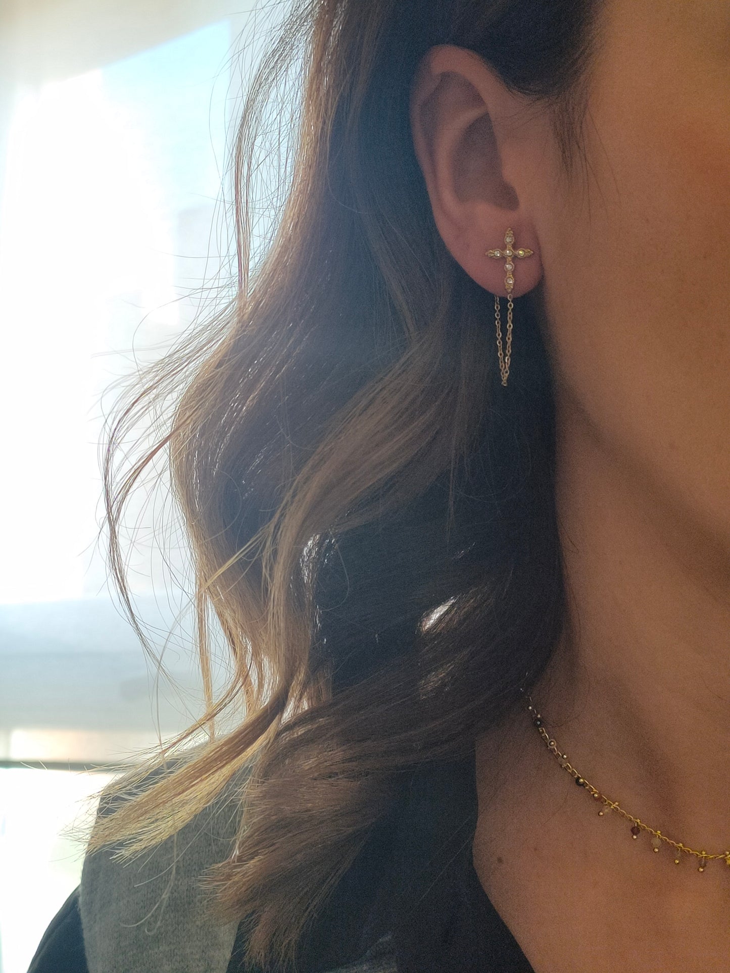 Pendientes Cruz Cadenita