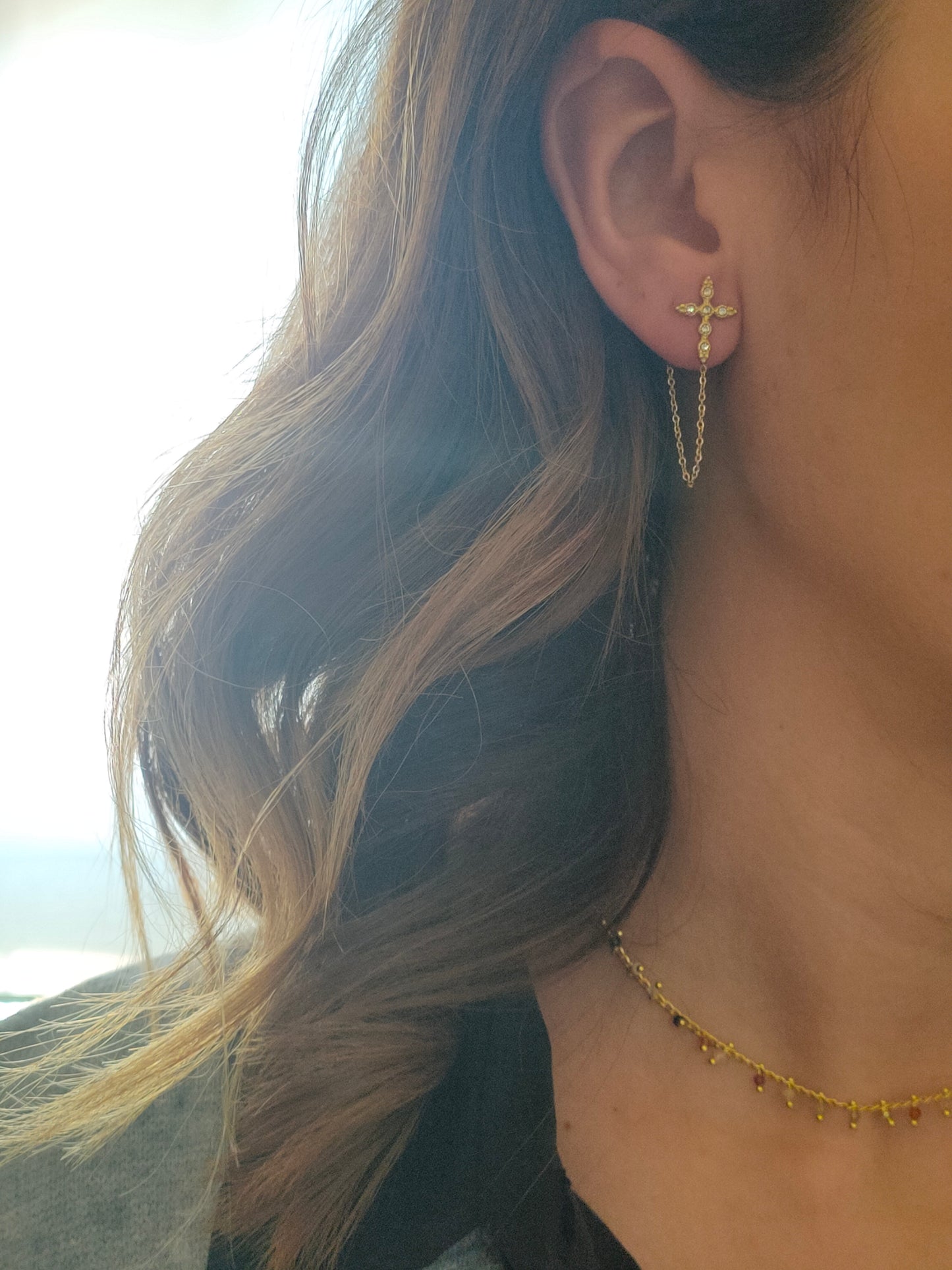Pendientes Cruz Cadenita