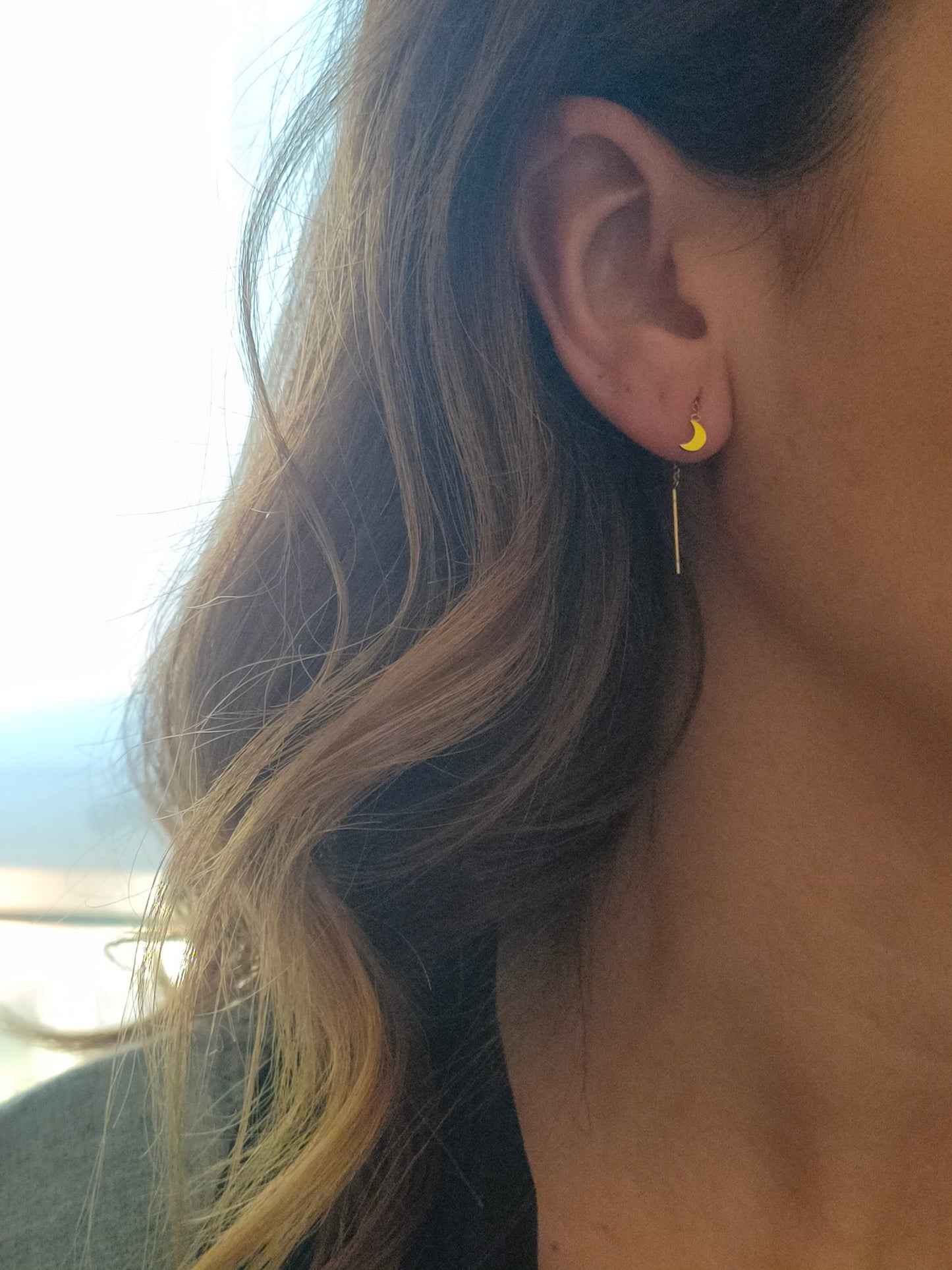 Pendientes Cadenita Luna