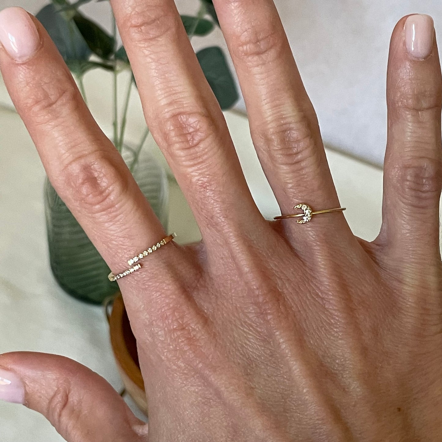 Anillo Circones Cruzados Dorado