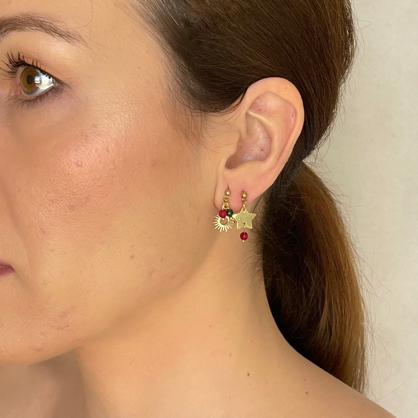 Pendientes Estrella y Piedra