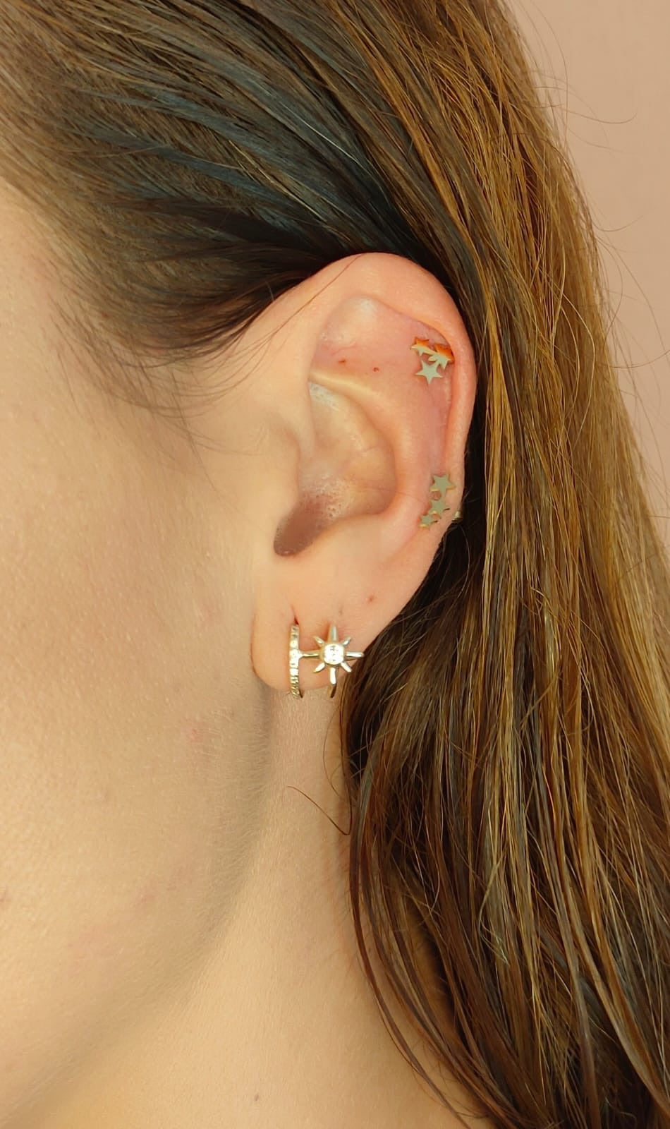 Pendientes Doble Estrella y circonitas