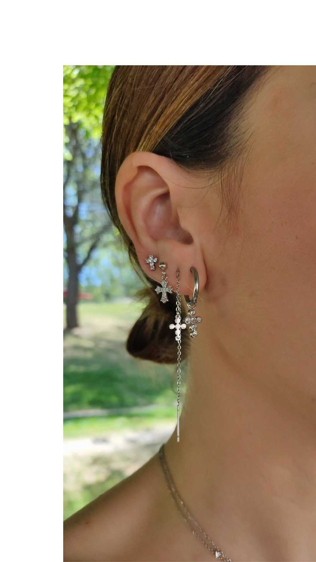 Pendientes Cruz Cuelga