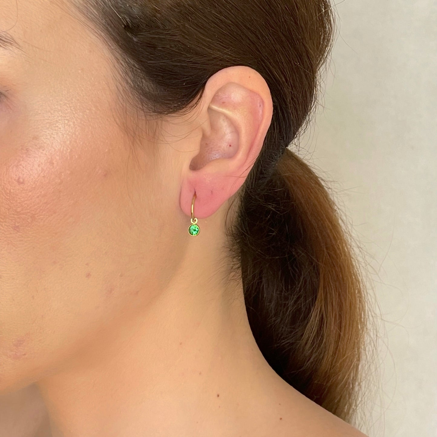 Pendientes Aro Brillante Verde