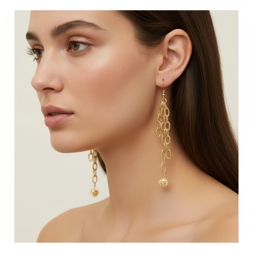 Pendientes Cadenas Sol