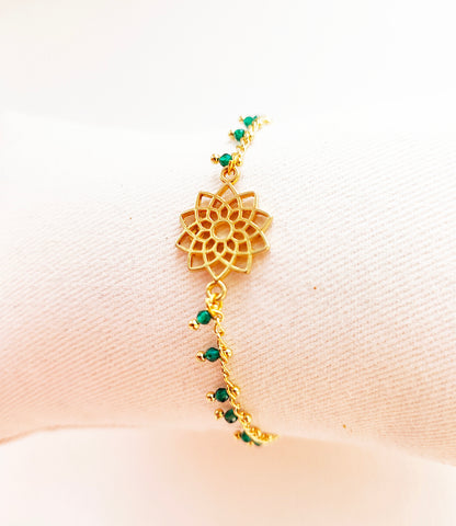 Pulsera Flor de Loto Esmeralda