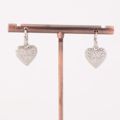 Pendientes Aro Corazón y Cruz